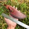 Knife Sheath Hand Engraved Fixed Blade Knife Leather Sheath Vertical