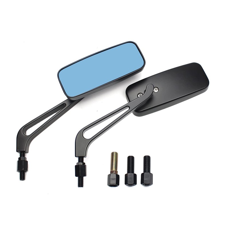 BREDUXSER 8mm 10mm Motorcycle Rectangle Rear View Side Mirrors compatible