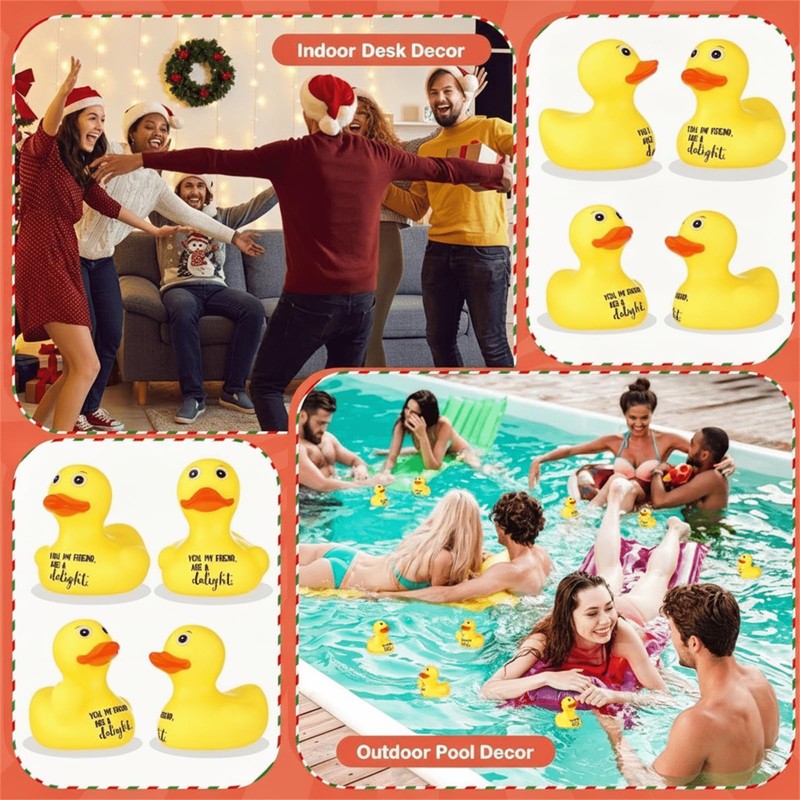 Jenaai 30 Pcs Funny Finger Rubber Ducks Bulk