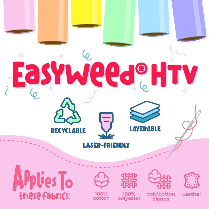 Siser EasyWeed Heat Transfer Vinyl HTV,Iron-on,12 inchs (Actual size:11.8") by