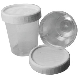 120mL Urine Sample Test Collection Cup/Pot/Bottle - with Screw on Lid (10 Sample Pots)