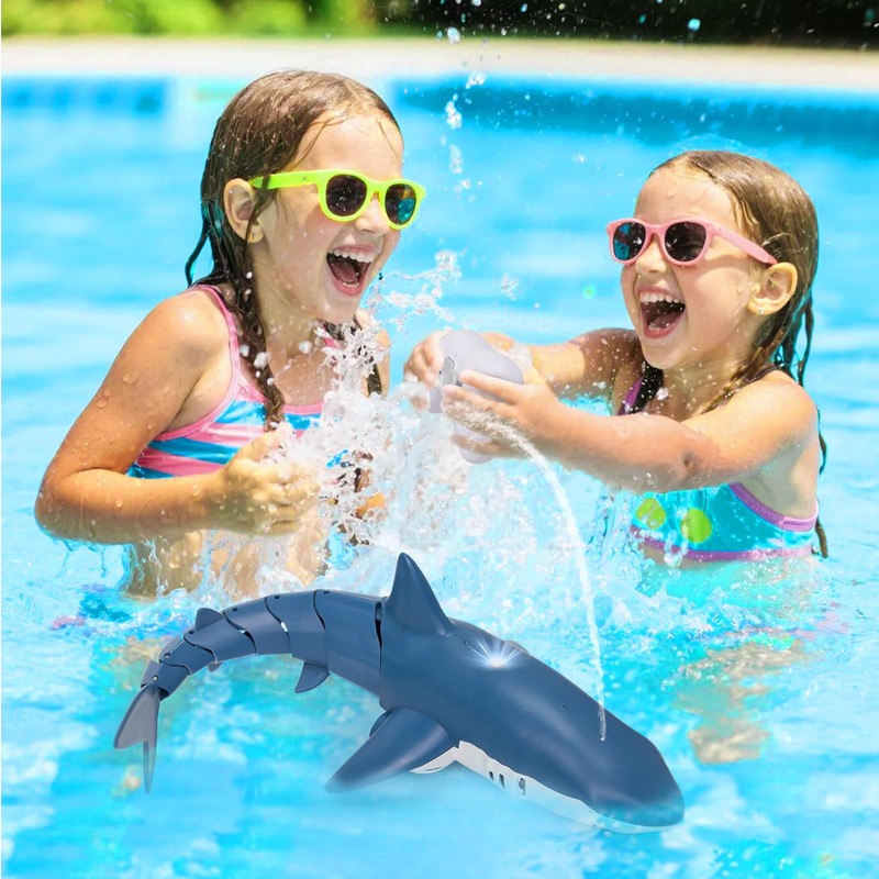 Kafuzi 2.4Ghz Remote Control Shark Toys for Pool, 1:18 Scale
