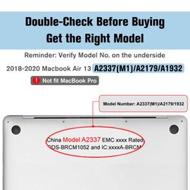 Fintie - Funda para MacBook Air de 13 pulgadas A2337 (M1) / A2179 / A1932 (versión 2022 2021 2020 2019 2018) - Carcasa rígida a presión para MacBook Air 13 Retina con Touch ID (libro de composiciones)