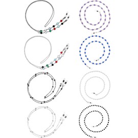Frienda 8 Pcs Eyeglasses Chains Beaded Glasses Chain for Women Elegant Sunglasses Strap Holder Around Neck(Stylish Color)