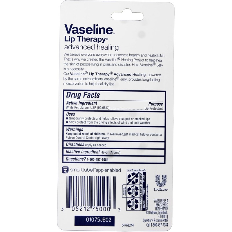 Vaseline Lip Therapy Advanced Healing 0.35 oz (Paquete de 10)