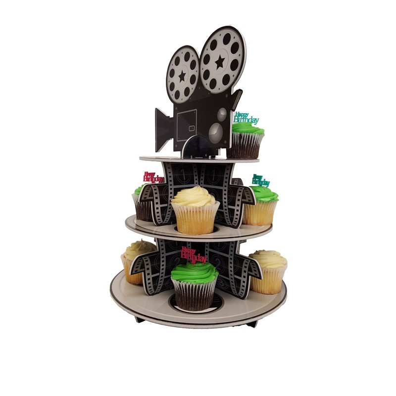 Cupcake Stand for Children's Parties, 3 Tier Movie Night Theme!