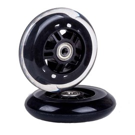 LOTOWELZON Black Clear 60 mm Replacement Wheels for Suitcase Rubber Wheels Replacement Wheels Wheel for Trolley Samsonite with 8 mm Ball Bearing Replacement Parts Repair Set (OD60 x W18 mm/2.36 x 0.7