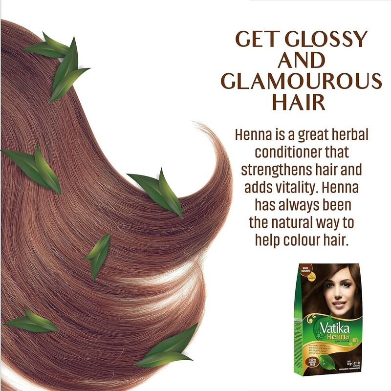 Dabur Henna Hair Color - Dark Brown, Dye , Ammonia