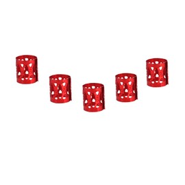 Pack of 100 Braiding Beads Metal Cuffs, Colourful Dreadlocks Beads Hair Braid Rings Clips Dread Locks, Rings Cuff Hair Decoration Braiding Filigree Tube Hair Accessories (Red)