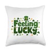 Feeling Lucky Shamrock Irish St Patrick's Day Throw Pillow
