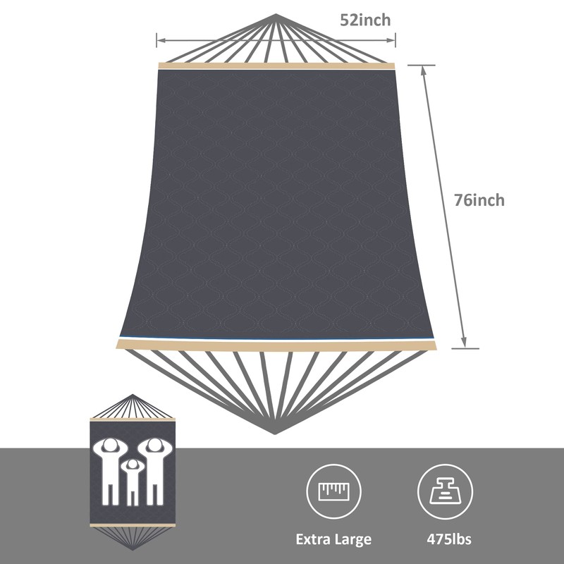 SUNCREAT Hammocks for Outside with Stand, Extra Large 2 Person