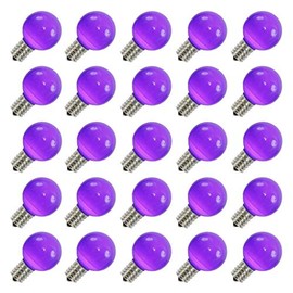 Vickerman 647523-0.45 watt G50 Candelabra Screw (E12) Base Purple Ceramic LED Light Bulb (10 Pack) Christmas Light Bulbs (XLEDCG56-25)