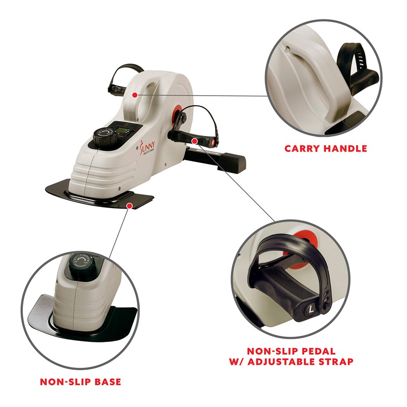 Sunny Health & Fitness Dual Function Magnetic Under Desk Pedal