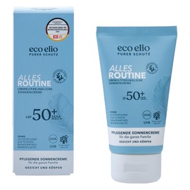 eco elio SPF 50+ Sustainable Sun Cream 75 ml "Everything Routine" I Sun Cream without Octocrylene and Microplastics I Sunscreen Face Sun Cream Face 50+ I Sun Cream Travel Size I Sun Cream Body 50+