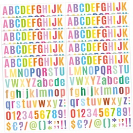 Tofficu 10 Sheets Colorful Alphanumeric Stickers for Scrapbooking Alphabet Decals Letter Stickers Vinyl Labels DIY Craft Kit