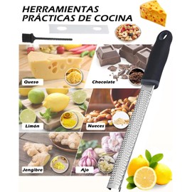 3 Piezas rallador de limon, Rallador Multiusos para Cocina, Rallador de Queso y Verduras, Diseño Ergonómico, Acero Inoxidable Duradero, Herramienta de Preparación de Alimentos