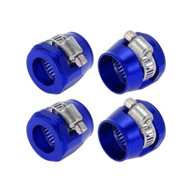 Hihaha AN10 Hose Finisher Clamp/Rubber Hoses End Finisher for Oil Fuel Tube/Durable Aluminum Alloy/4 Pcs Blue