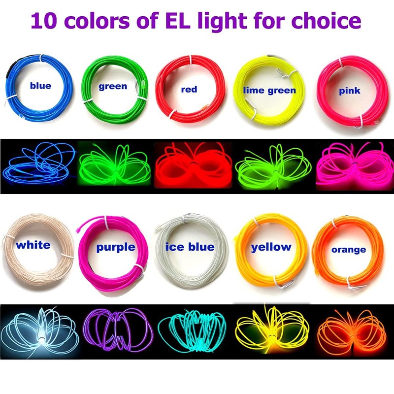 AoDowKate El Wire, electroluminiscencia de flash de neón verde de
