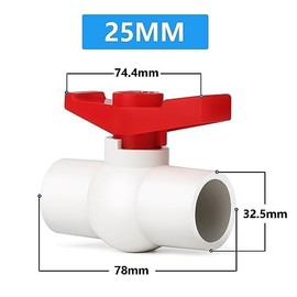 ERGAOBOY 5Pcs PVC Ball Valves, 25MM Water Pipe Shut-Off Valve Socket for Cold Water Supply Lines, Irrigation Pipe Fitting System