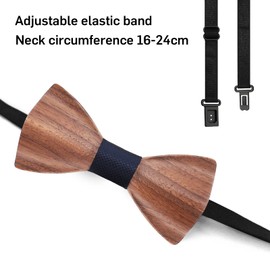 Mr.Van Wooden Bow Tie Men's Classic Wooden Bow Tie Set Handmade Natural Wooden Tie Bow Tie for Weddings, Performances, Prom (with Cufflinks, Handkerchief and Bow Tie), blue