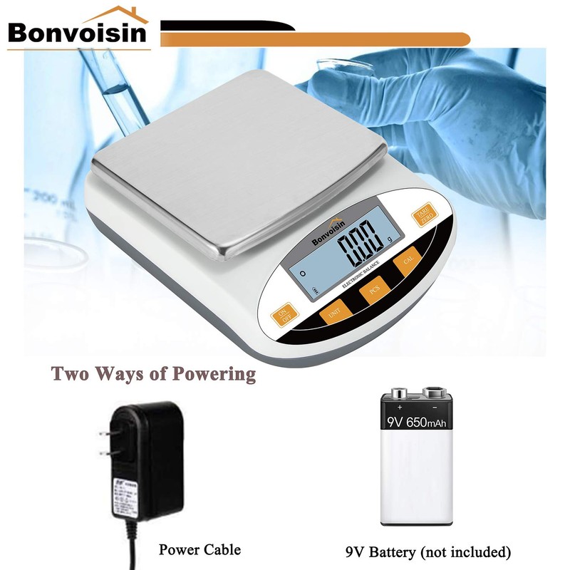 Bonvoisin Lab Scale 5000gx0.01g Digital Precision Analytical Balance 10mg High