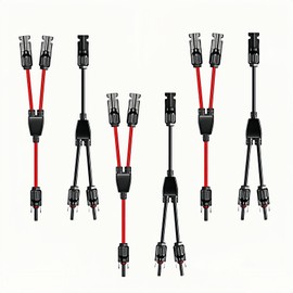 Losato 3 Pair Solar connectors Y-Tee 1-to-2 Waterproof Parallel Adapter, 10AWG tinned Copper Cable Plug Connector for Solar photovoltaic Panel Panels (3 Pairs M/FF and F/MM)