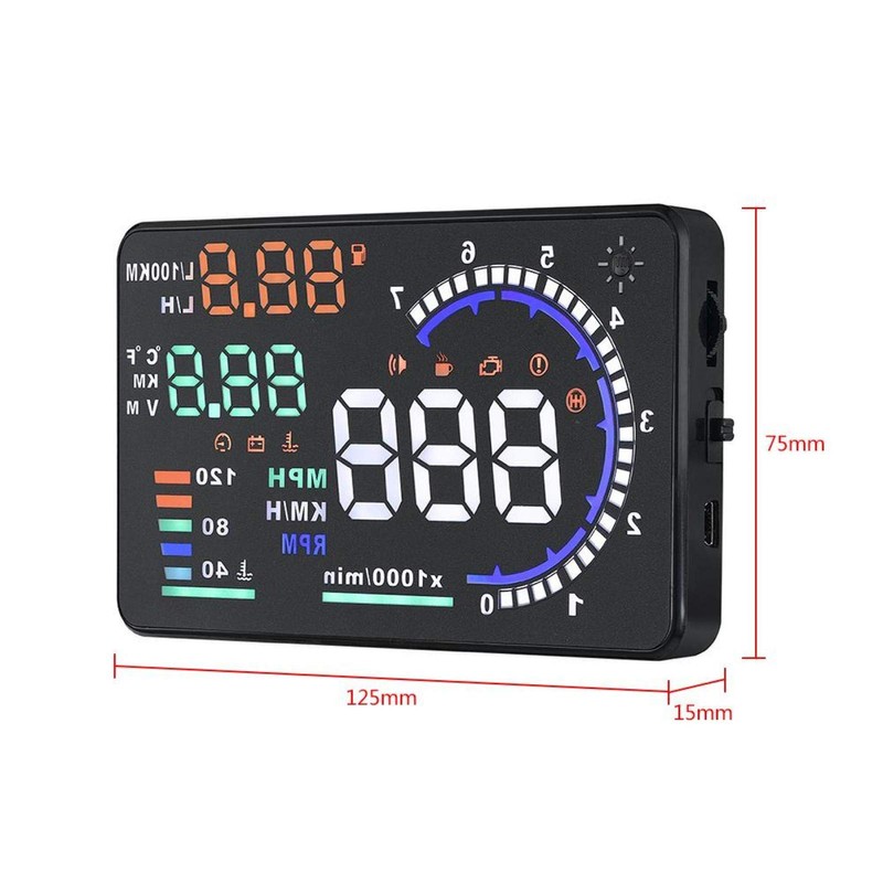 Head-Up Display, A8 5.5'' OBD II Speedometer HUD Car Warning