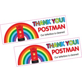 2 Off Thank You Postman Our Letterbox is Cleaned Window/Wall/Door Vinyl Sticker 120x35mm
