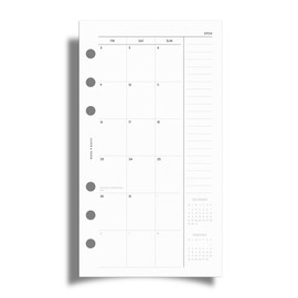 Cloth & Paper 2026 Monthly Planner Inserts | Monday Start | Personal Size 3.75 x 6.75 Inches | 6-Ring Refills | Jan–Dec Monthly Organizer | 29 Double-Sided Pages | Premium Thick Paper
