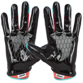 Grip Boost DNA 2.0 Football Gloves with Engineered Stick - Adult Sizes (Black Grip Tok, Small)