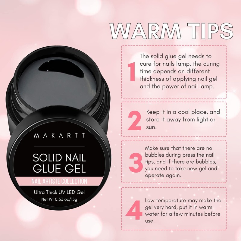 Makartt Solid Nail Gel Glue for Soft Gel Nail Tips