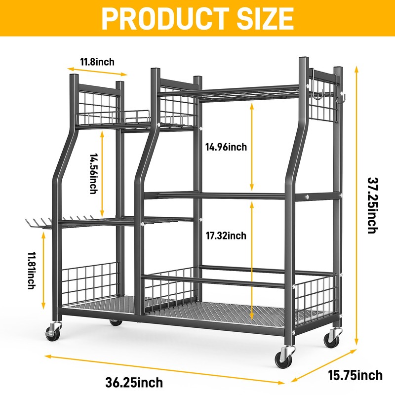Ultrawall Garden Tool Organizer, Yard Tool Storage Rack for Garage