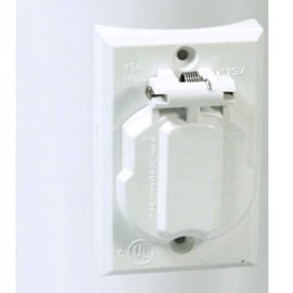 Solus SCO-338W 120V Grounded Convenience Electrical Outlet for Round Outdoor Lamp Posts and Poles, Energy Saving and Weather Resistant, UL Listed, White