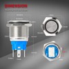 DaierTek 12V Latching Push Button Switch Marine Waterproof Round Blue