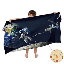 Ulticool Astronaut Top Universe Moon Rocket Ship Towel - Child Girl Boy - Quick Drying Microfibre Bath Towel - 140 x 70 cm - Travel Fitness Gym Sports Spa Yoga - Blue