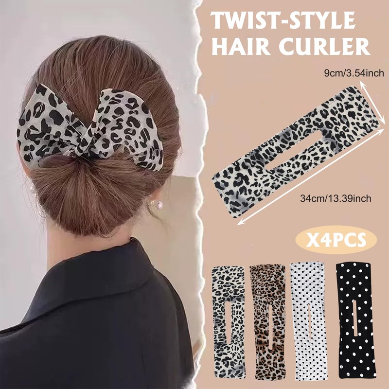 FOSDICK Pack of 4 Twister Headbands, Magic Hair Bun Maker