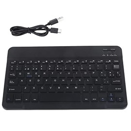 Spanish & English Language Keyboard, Rechargeable Portable Mini Keyboard with 7 Multimedia Keys, 78 Buttons, for iOS/for/for Android Tablet