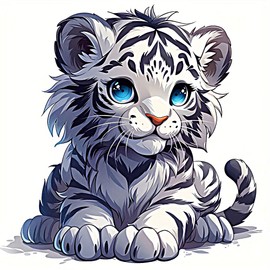 2PC Cute Tiger Vinyl Decal Waterproof Animal Stickers for Cars Trucks Bumpers Motorcycles Laptops Walls Removable A-13