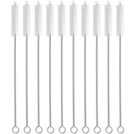 10pcs Limpia Popotes - Cepillo para Popotes Largos, Limpieza Completa, No Deja Pelusa, No Daña Utensilios,Cepillo Limpiador Reutilizable para Popotes de Acero Inoxidable y Silicona(240 x 12MM)