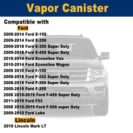 Hugall 911-380 Vapor Canister Compatible with 2000-2019 E150 E250 E350 F150 F250 F350 Super Duty 4.6L 5.4L 6.2L 6.8L V8 V10
