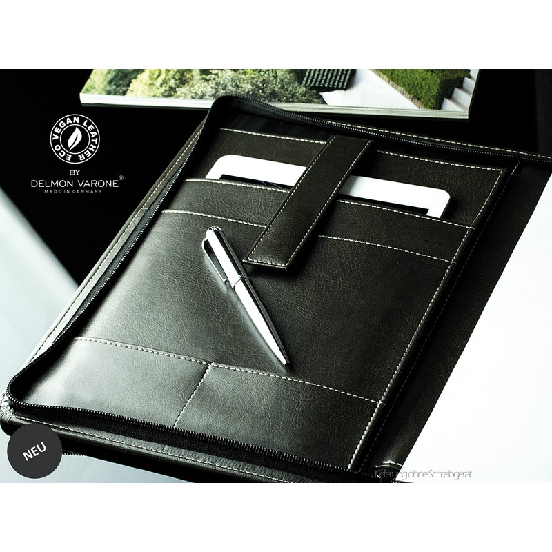 DELMON VARONE Tablet Writing Case with Zip Including Notepad DIN