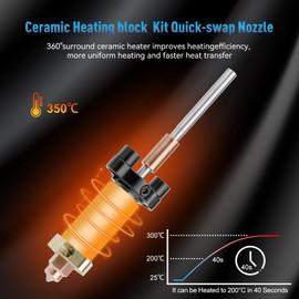 SeulQirw K2 Plus Ceramic Heating Block extruder hotend Kit, Quick-swap Nozzle Kit,350°C High Temperature Resistance, All-Metal Hot end Print Head Kit for Creality K2 Plus Combo