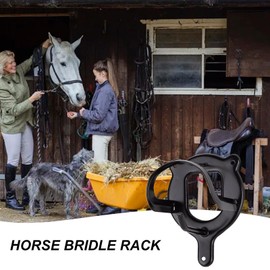 Horse Bridle Rack | Stables Metal Halter Holder Hooks - Halter Hanger for Tack Room, Horse Bridle Rack with Screw for Porch, Utility Room, Cloakroom