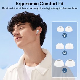 Wireless Bluetooth 5.3 Earbuds Active Noise Canceling Glow Headphones 2.4G Metal Outdoor Wireless Earbuds, 13mm Drivers for Deep Bass, 1H Fast Charging, 5H Play, Fit for Daily, Travel & Sports(Silver)