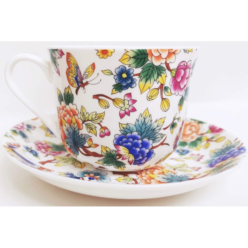 Magic Garden Breakfast Cup & Saucer Fine Bone China Large