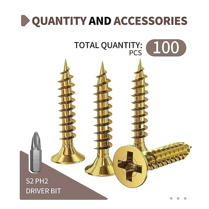 4x16mm Wood Screws,Flat Head Screws for Wood, Zinc Galvanized,Multi Purpose