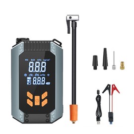 Tire Inflator Portable Air Compressor for Car Tires, 150PSI Cordless Air Pump Portable Bike Tire Pump with LCD Display Screen LED Lighting Intelligent Clip for Car, Motorcycle, Bicycle, Ball and More