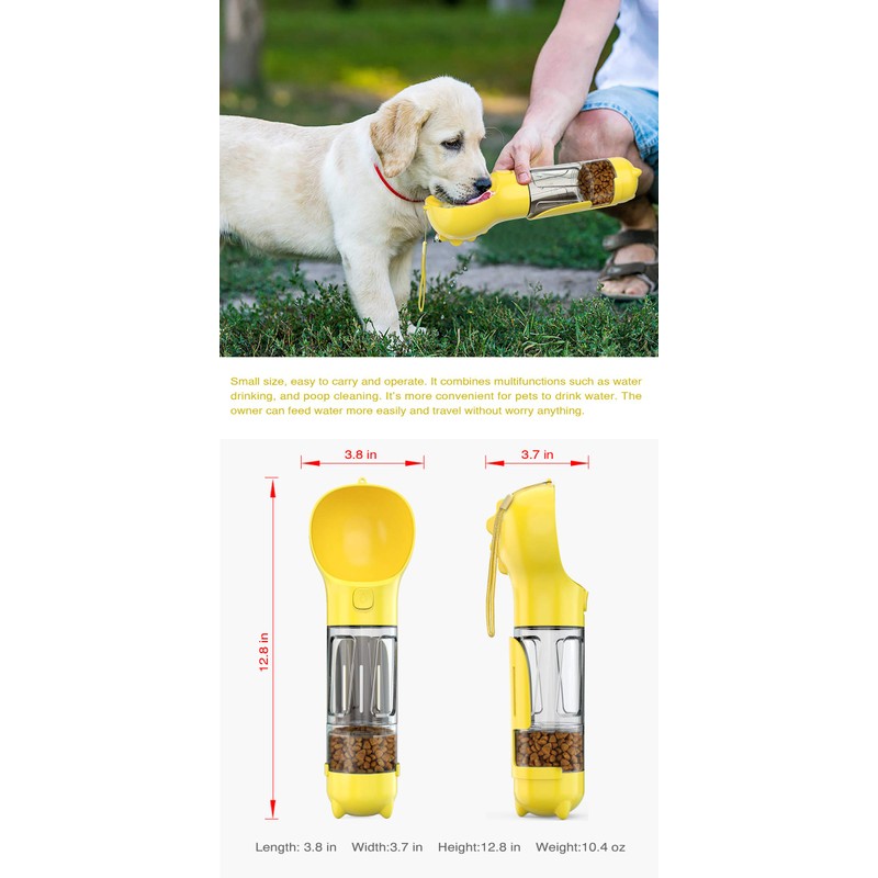 AMNICOOK Dog Water Bottle Portable,Multifunctional Pets Storage Container for Food,Water,Dog
