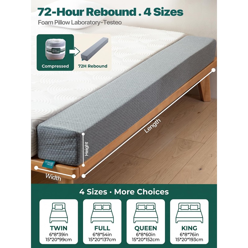 Bed Gap Filler for Headboard & Wall, Mattress Extender Pillow