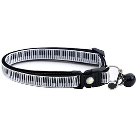 Musical Instrument Cat Collar with Charm & Bell | Safety Breakaway Collar | Adjustable Large Size or Kitten Collar (Piano, Large(10lbs & Up))